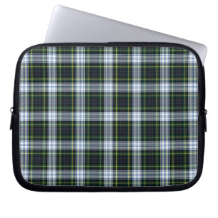 Tartan Clan Gordon Kariert Grün Weiß Karomuster Laptopschutzhülle