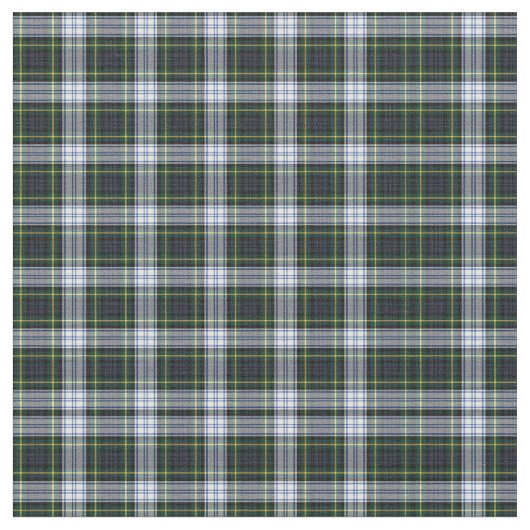 Tartan Clan Gordon Kariertes Muster White Blue Gre Stoff (Nahaufnahme)