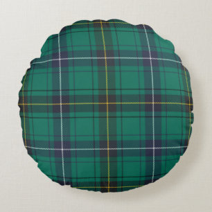 Tartan Clan Henderson Grün Karo Tartan Rundes Kissen