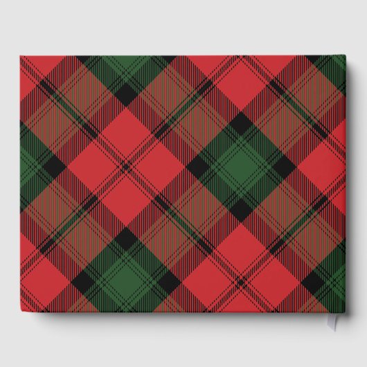 Tartan Clan Kerr Kariert Red Green Checkered Gästebuch (Rückseite)