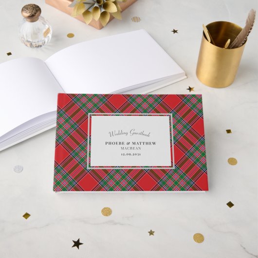 Tartan Clan MacBean Wedding Gästebuch (Vorderseite Offen)