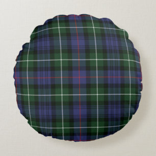 Tartan Clan MacKenzie Kariert Lila Grün Karomuster Rundes Kissen