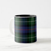 Tartan Clan MacKenzie Karierter grüner Karo Zweifarbige Tasse (Vorderseite Links)