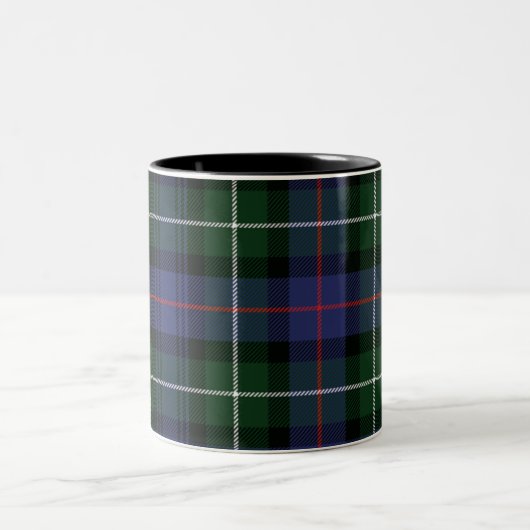 Tartan Clan MacKenzie Karierter grüner Karo Zweifarbige Tasse (Mittel)