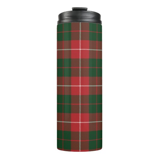 Tartan Clan MacKinnon Karierter grüner Karo Thermosbecher (Vorderseite)