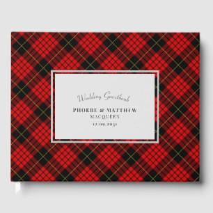 Tartan Clan MacQueen Black Red Wedding Gästebuch