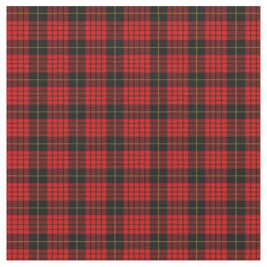 Tartan Clan MacQueen Kariert Pattern Red Black Kar Stoff (Nahaufnahme)