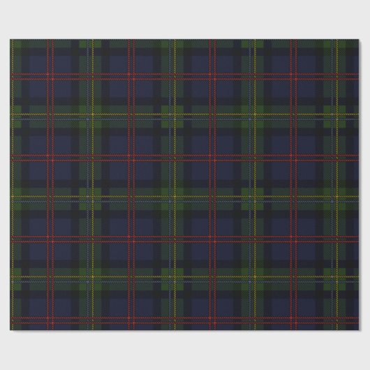 Tartan Clan Malcolm Lila Green Red Karo Pattern Geschenkpapier (Flach)