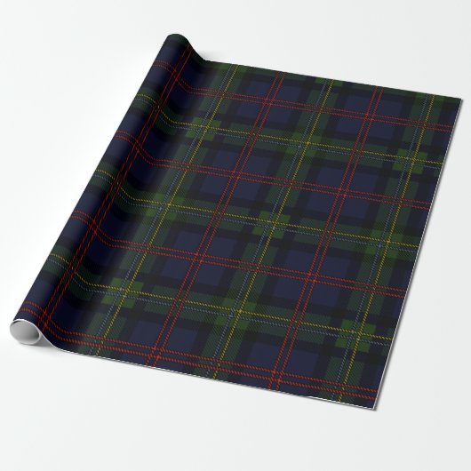 Tartan Clan Malcolm Lila Green Red Karo Pattern Geschenkpapier (Ungerollt)