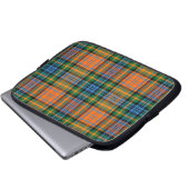 Tartan Clan Murray Kariert Orange Blue Karo Laptopschutzhülle (Vorne Knopf)