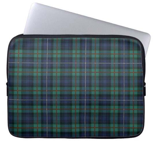 Tartan Clan Robertson Kariert Green Lila Karo Laptopschutzhülle (Vorderseite)