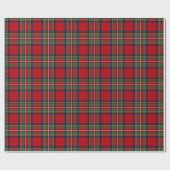 Tartan Clan Stewart Kariert Black Red Karo Pattern Geschenkpapier (Flach)