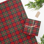 Tartan Clan Stewart Kariert Black Red Karo Pattern Geschenkpapier