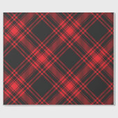 Tartan Clan Stewart Kariert Black Red Karo Pattern Geschenkpapier (Flach)