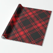Tartan Clan Stewart Kariert Black Red Karo Pattern Geschenkpapier (Ungerollt)