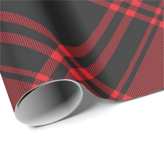 Tartan Clan Stewart Kariert Black Red Karo Pattern Geschenkpapier (Rolleneckpunkt)