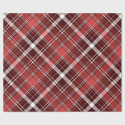Tartan Clan Stewart Kariert Black Red Karo Pattern Geschenkpapier (Flach)