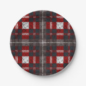 Tartan Clan Stewart Kariert Black Red Karo Pattern Pappteller (Vorderseite)