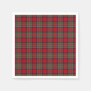 Tartan Clan Stewart Kariert Black Red Karo Pattern Serviette