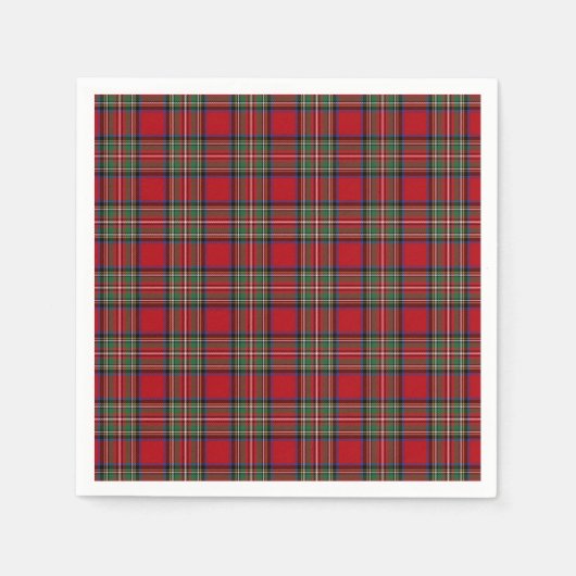 Tartan Clan Stewart Kariert Black Red Karo Pattern Serviette (Vorderseite)