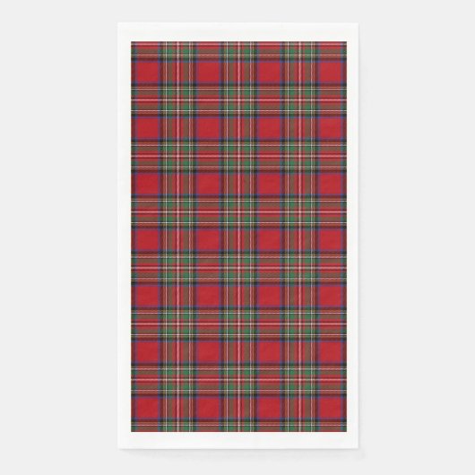 Tartan Clan Stewart Kariert Black Red Karo Pattern Serviette (Vorderseite)