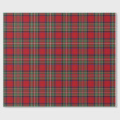 Tartan Clan Stewart Kariert Black Red Karo Rustic Geschenkpapier (Flach)