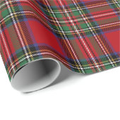 Tartan Clan Stewart Kariert Black Red Karo Rustic Geschenkpapier (Rolleneckpunkt)
