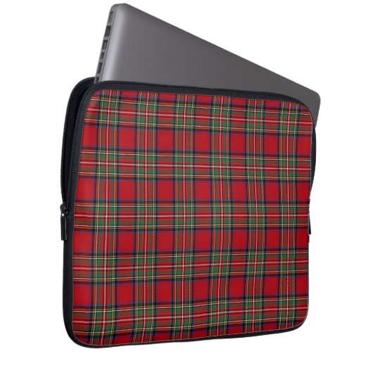Tartan Clan Stewart Kariert Red Blue Green Checker Laptopschutzhülle (Vorne Rechts)