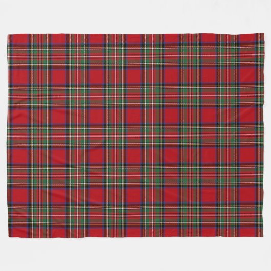 Tartan Clan Stewart Kariert Red Green Karo Pattern Fleecedecke (Vorderseite (Horizontal))