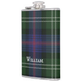 Tartan Clan Sutherland Kariert grünes Schwarz Rust Flachmann (Links)