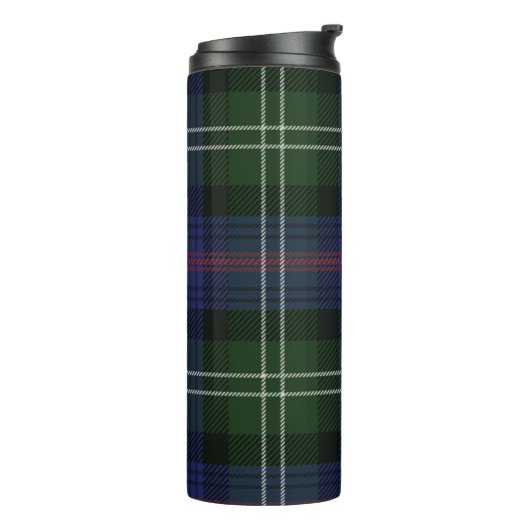 Tartan Clan Sutherland Karierter grüner Karo Thermosbecher (Nach links gedreht)