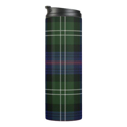 Tartan Clan Sutherland Karierter grüner Karo Thermosbecher (Nach rechts gedreht)