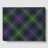Tartan Clan Sutherland Karierter Lila grüner Karo Gästebuch (Rückseite)