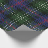Tartan Clan Sutherland Karierter Lila grüner Karo Geschenkpapier (Ecke)