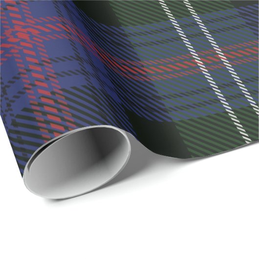 Tartan Clan Sutherland Karierter Lila grüner Karo Geschenkpapier (Rolleneckpunkt)