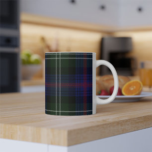 Tartan Clan Sutherland Karo Grün Schwarz Kariert Kaffeetasse