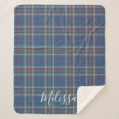 Tartan Clan Thompson Kariert Blue Gray Karo Custom Sherpadecke (Vorderseite)