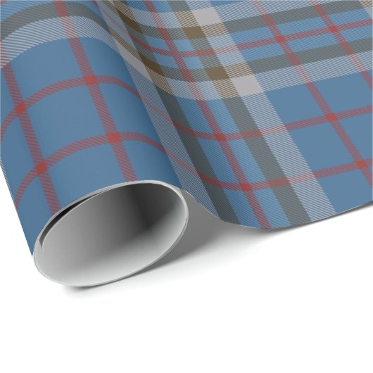 Tartan Clan Thompson Kariert Blue Gray Karo Geschenkpapier (Rolleneckpunkt)