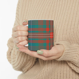 Tartan Clan Wilson Kariert Orange Türkis Karo Kaffeetasse