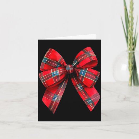Tartan Coquette Bow, Christmas Funny Gift Women,gi Karte (Vorderseite)