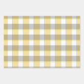 Tartan daisy lemon yellow beige set wrapping paper geschenkpapier set (Vorderseite)
