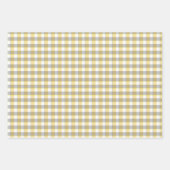 Tartan daisy lemon yellow beige set wrapping paper geschenkpapier set (Vorderseite)