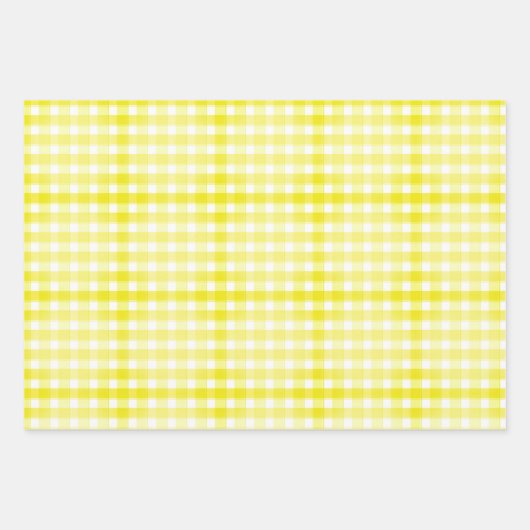 Tartan daisy lemon yellow green set wrapping paper geschenkpapier set (Vorderseite 3)