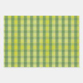 Tartan daisy lemon yellow green set wrapping paper geschenkpapier set (Vorderseite)