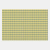 Tartan daisy lemon yellow green set wrapping paper geschenkpapier set (Vorderseite 3)