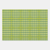 Tartan daisy lemon yellow green set wrapping paper geschenkpapier set (Vorderseite 3)