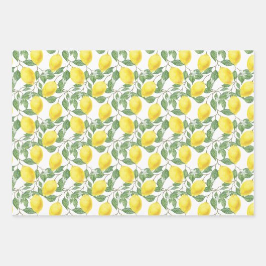 Tartan daisy lemon yellow green set wrapping paper geschenkpapier set (Vorderseite 2)
