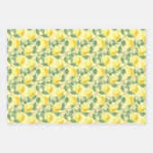 Tartan daisy lemon yellow green set wrapping paper geschenkpapier set (Vorderseite 2)