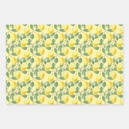 Tartan daisy lemon yellow green set wrapping paper geschenkpapier set (Vorderseite 2)