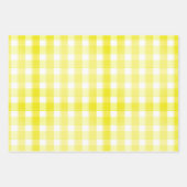 Tartan daisy lemon yellow green set wrapping paper geschenkpapier set (Vorderseite)